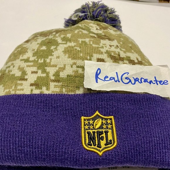 RARE 100% New Era 2015 Minnesota Vikings Salute To Service Knit Hat NFL Sport - Picture 3 of 4